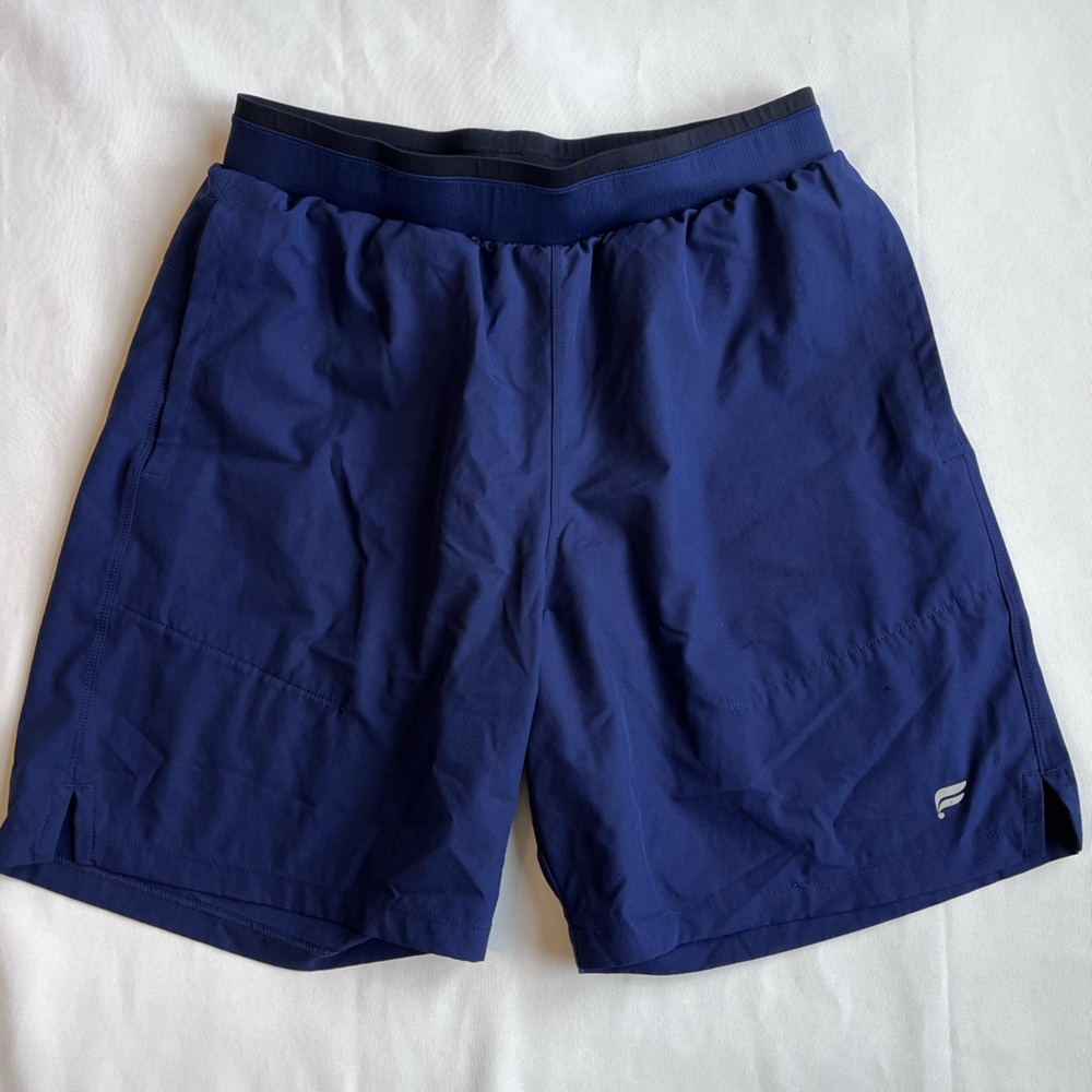 Fabletics Navy Fundamental 7in lined Shorts “S”
